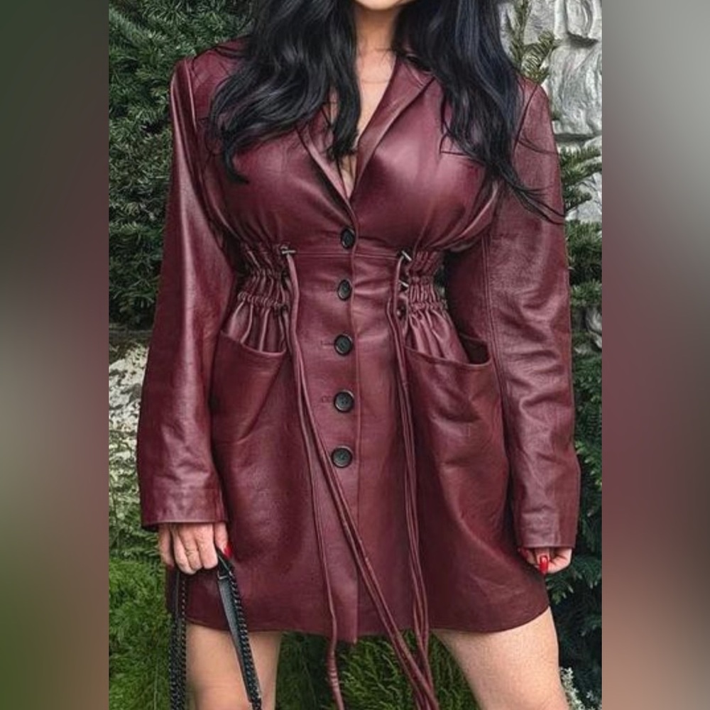 Genius leather jacket. Can be worn as a dress